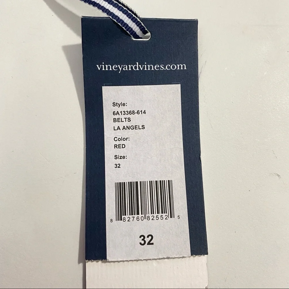 Men’s LA Angels Vineyard Vines Red MLB Canvas Belt